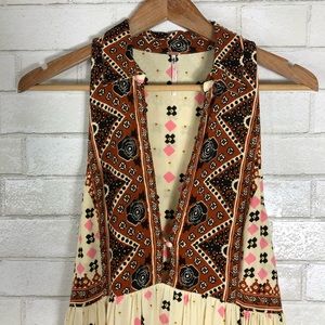 Free People boho print flowy mini dress tunic